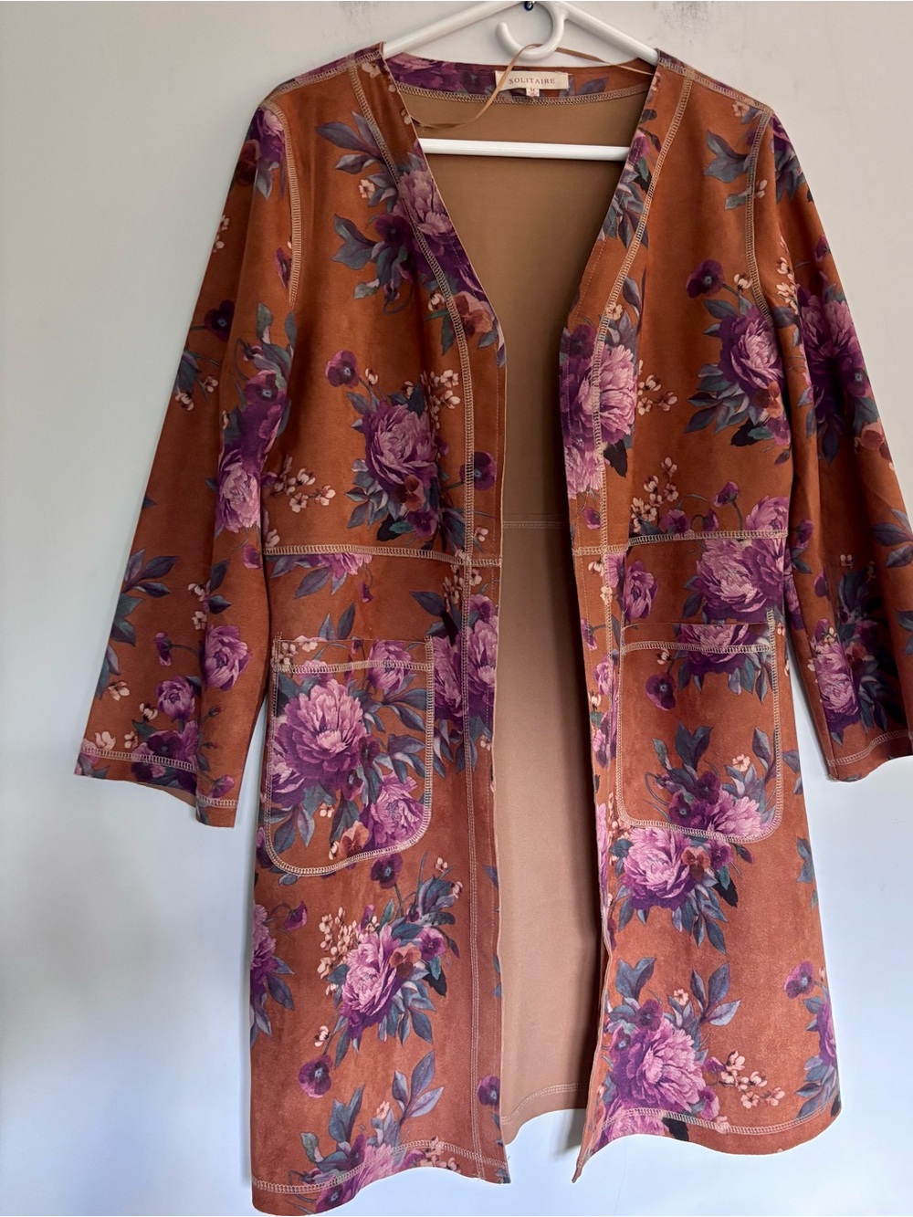 Anthropologie Solitaire Faux Suede Duster